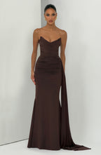 Rita Maxi Dress - Plum Brown