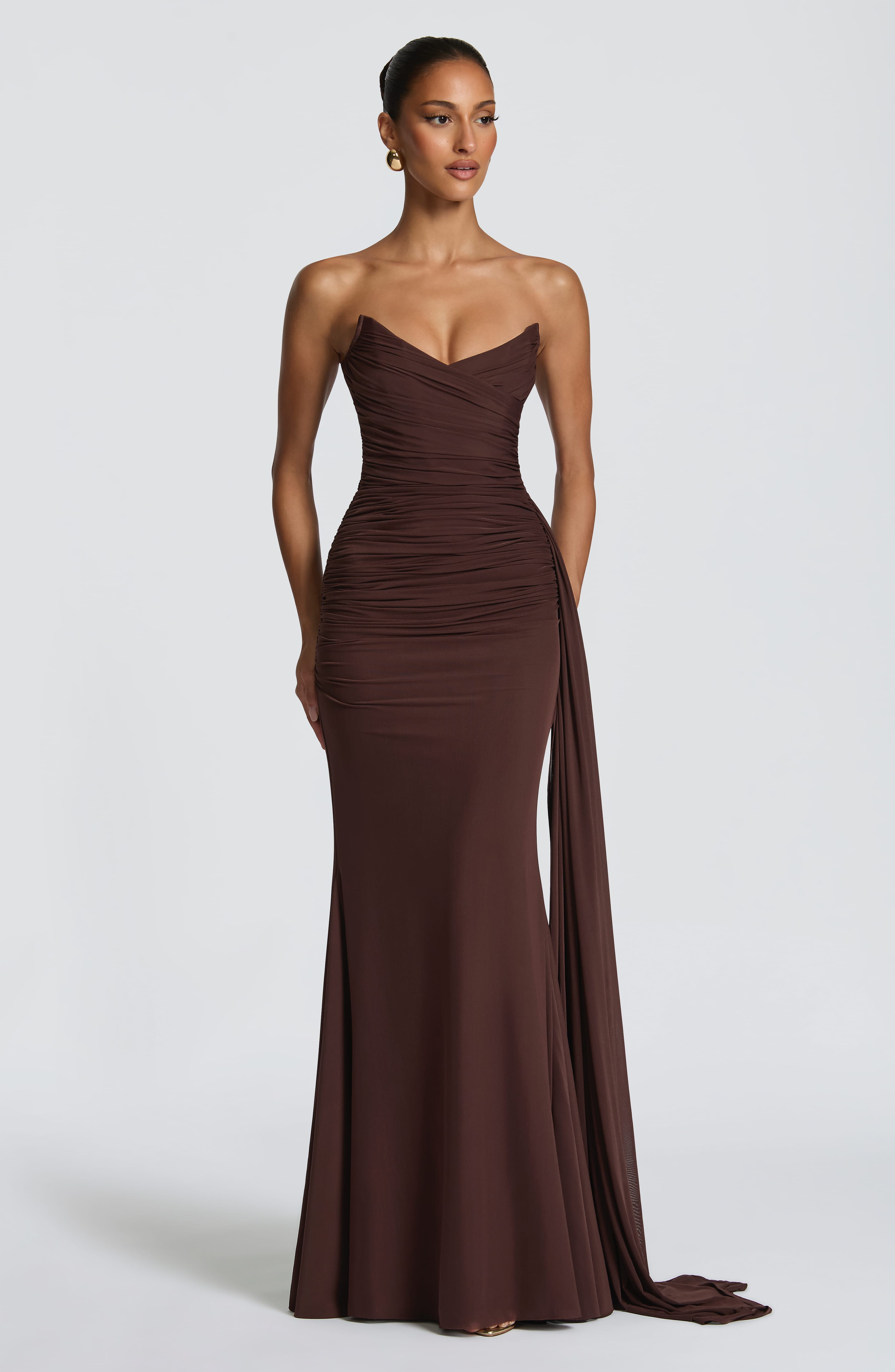 Rita Maxi Dress - Plum Brown