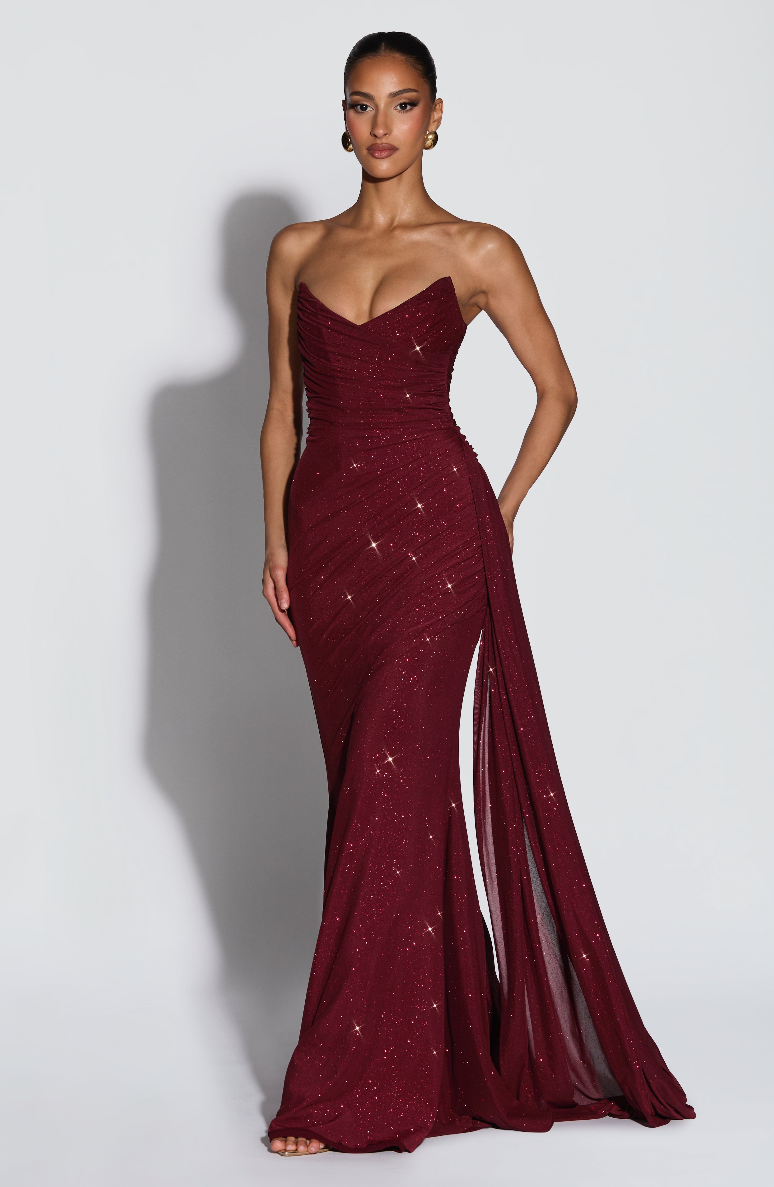Rita Maxi Dress - Wine Sparkle