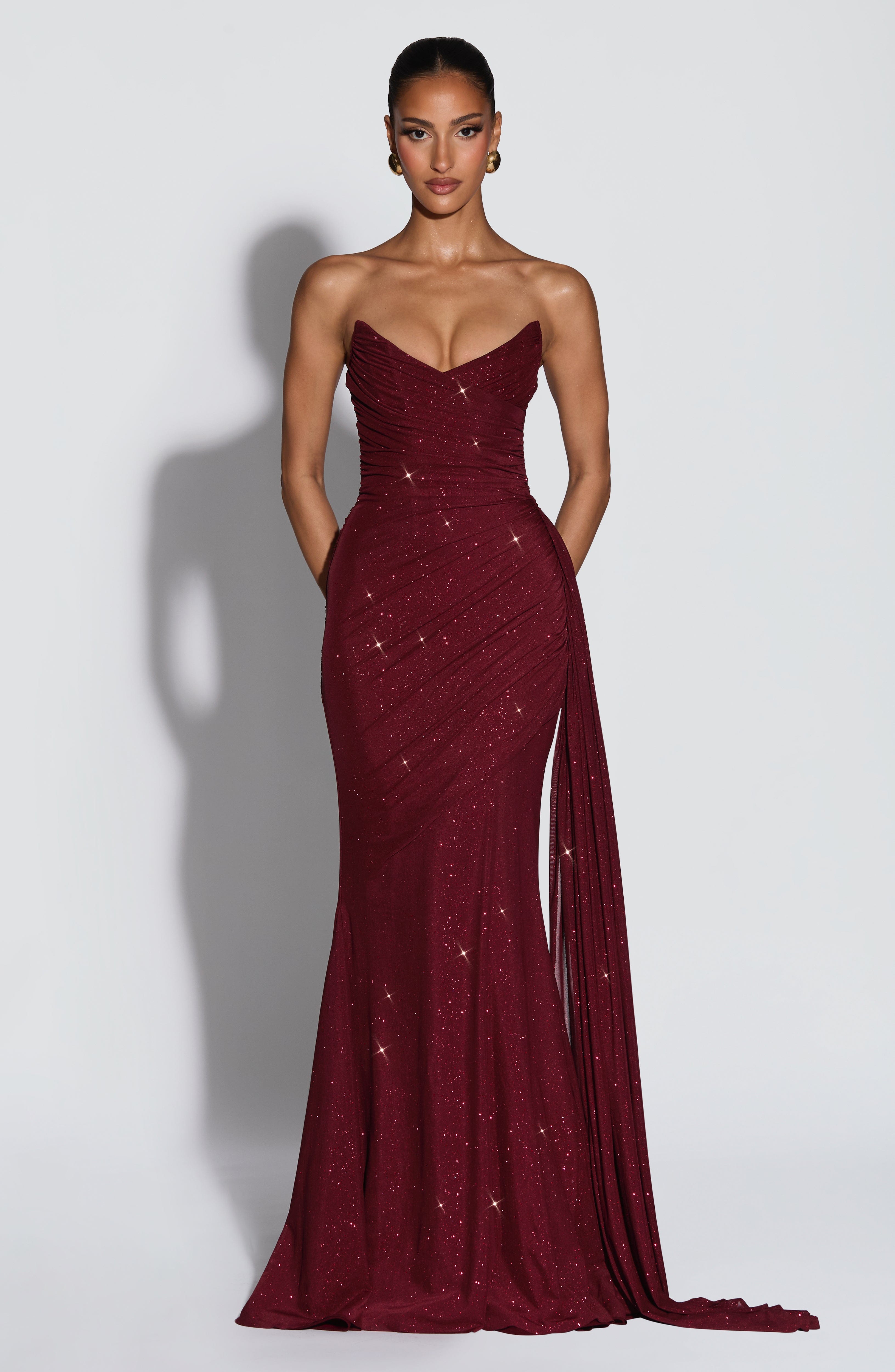 Rita Maxi Dress - Wine Sparkle