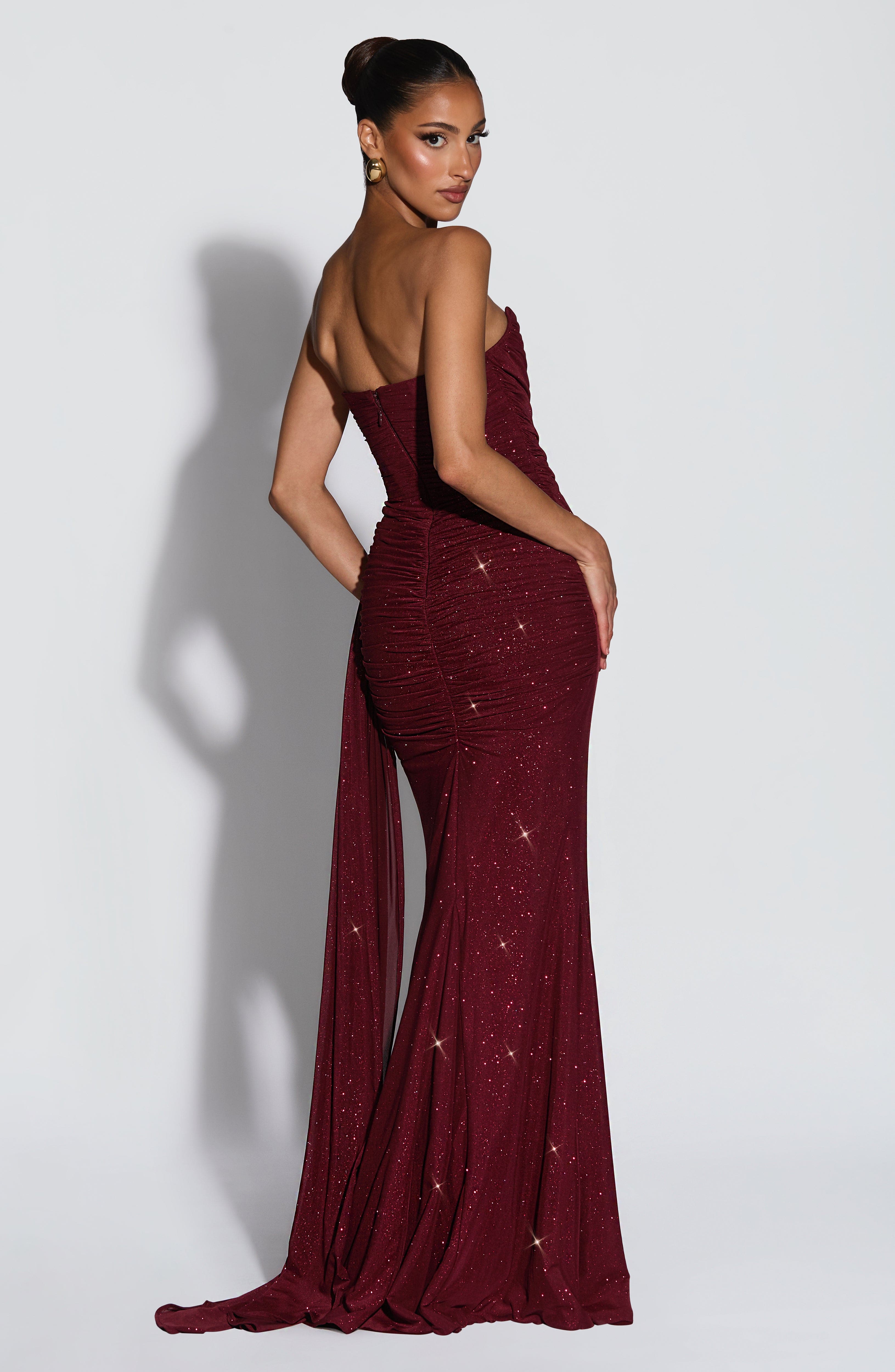 Rita Maxi Dress - Wine Sparkle