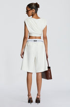 Gemma Bermuda Shorts - Ivory
