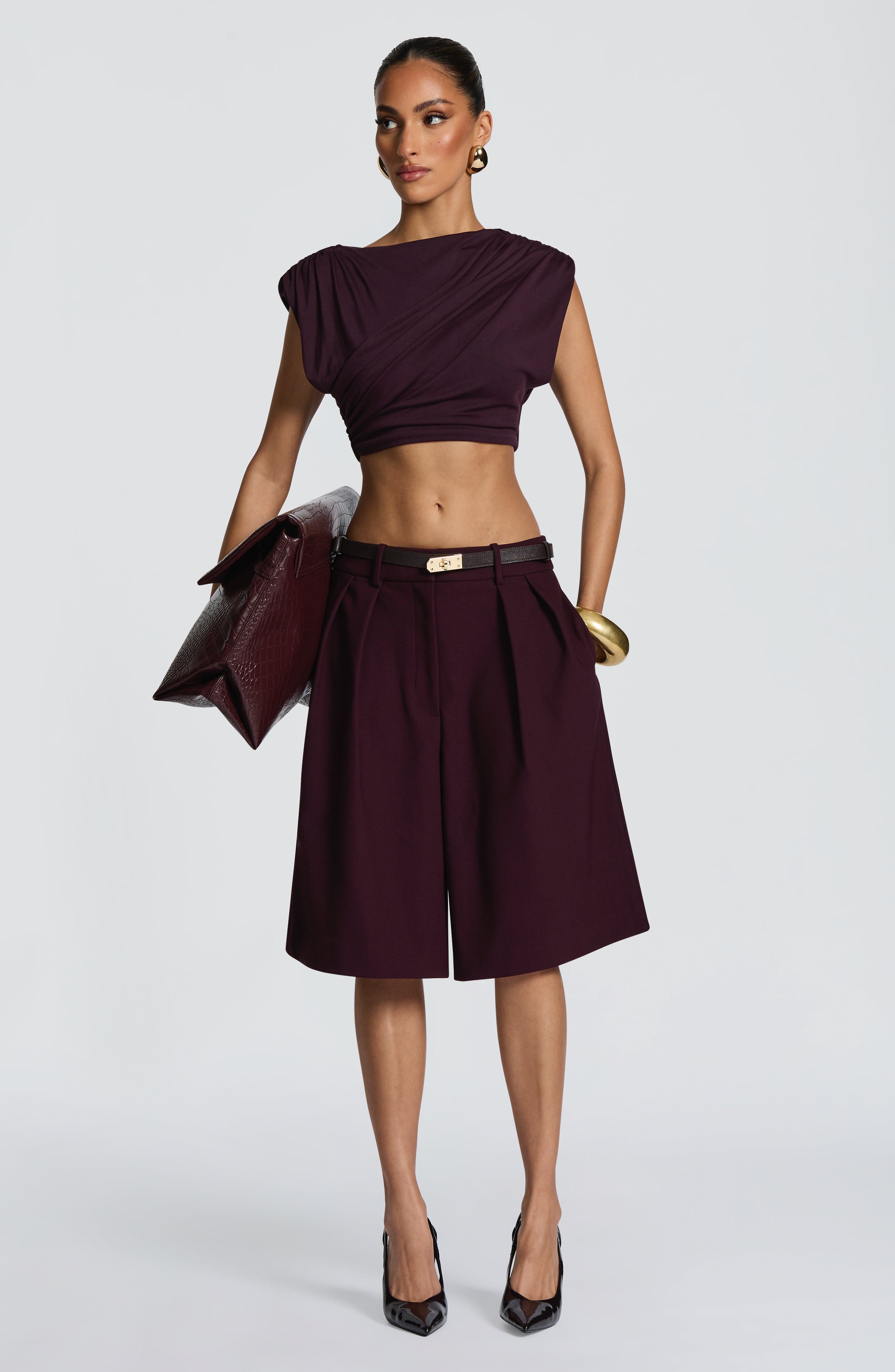 Gemma Bermuda Shorts - Plum