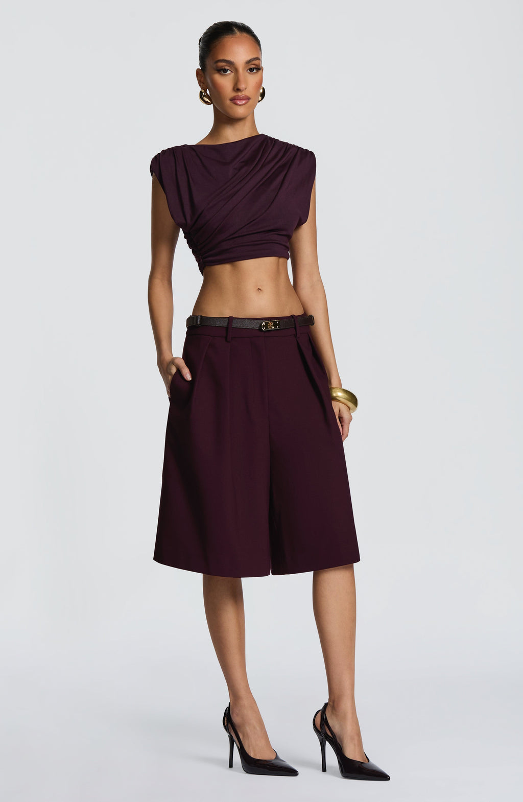 Gemma Bermuda Shorts - Plum