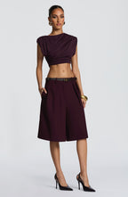 Gemma Bermuda Shorts - Plum
