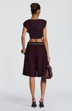 Gemma Bermuda Shorts - Plum