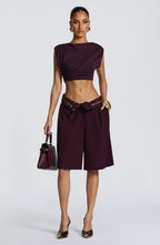 Gemma Bermuda Shorts - Plum