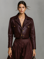 Minimalist Faux Leather Short Jacket