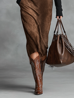 Suede U-Neck Sleeveless Tank Midi Dress