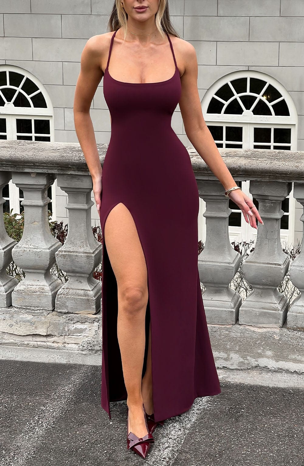 Natalie Maxi Dress - Cherry Lacquer