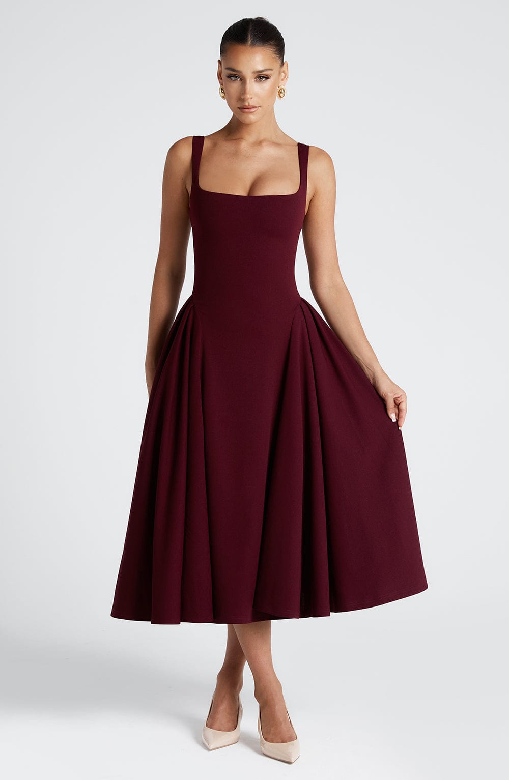 Isla Midi Dress - Cherry Lacquer