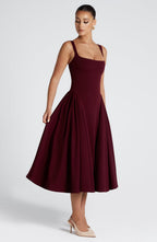 Isla Midi Dress - Cherry Lacquer