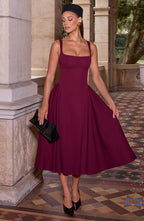 Isla Midi Dress - Cherry Lacquer