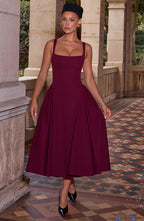 Isla Midi Dress - Cherry Lacquer