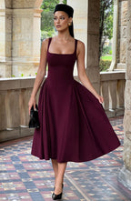 Isla Midi Dress - Cherry Lacquer
