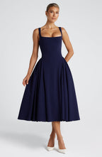 Isla Midi Dress - Navy