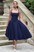 Isla Midi Dress - Navy