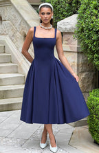 Isla Midi Dress - Navy