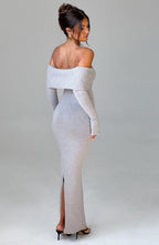 Clarissa Knit Maxi Dress - Light Grey Marl