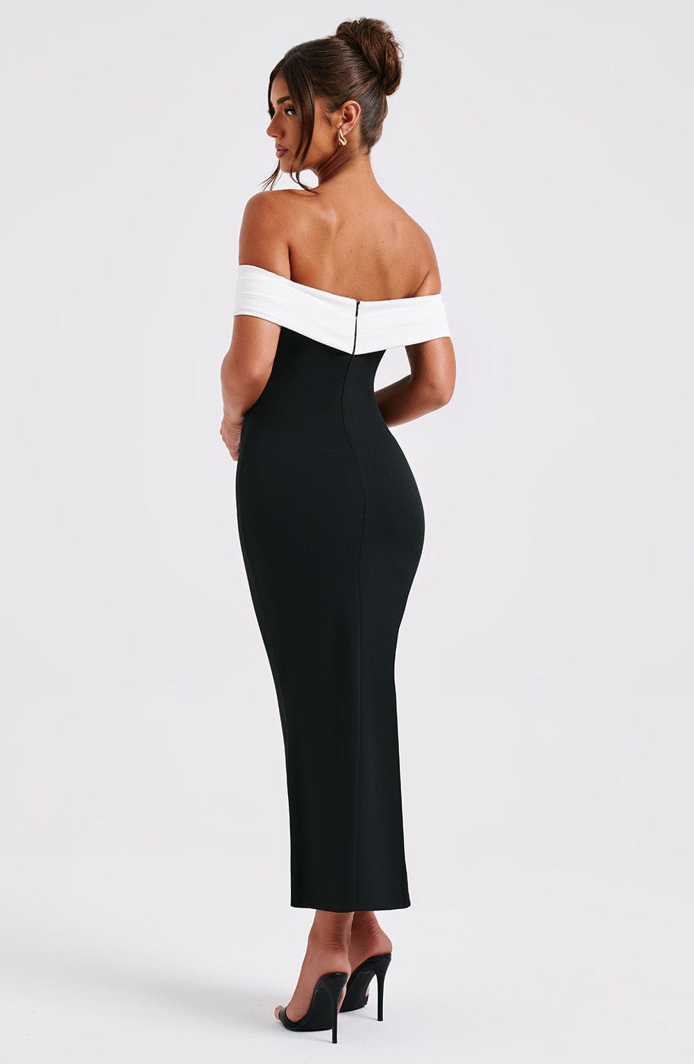 Daisy Midi Dress - Black/White