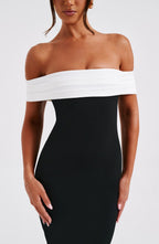 Daisy Midi Dress - Black/White
