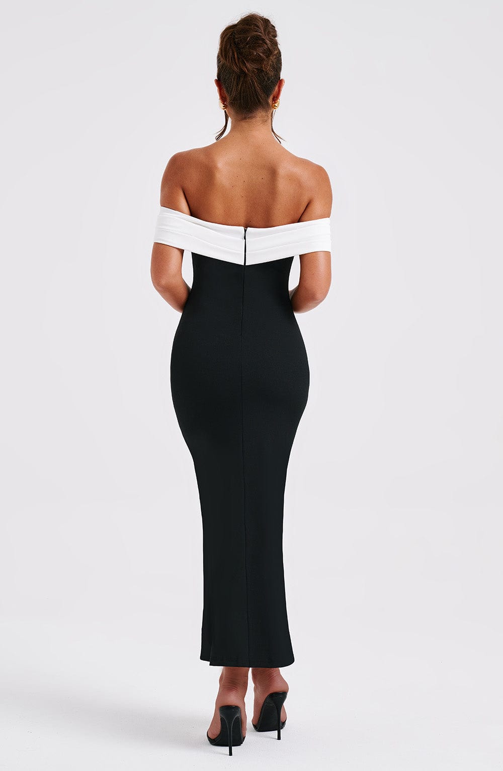Daisy Midi Dress - Black/White