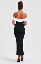 Daisy Midi Dress - Black/White