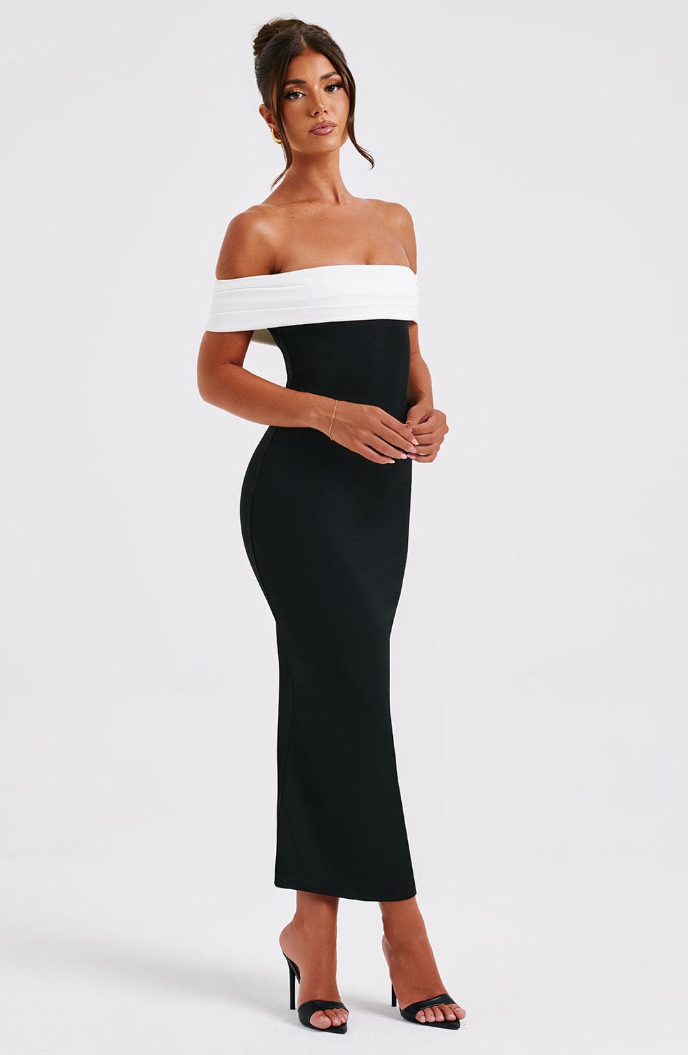 Daisy Midi Dress - Black/White
