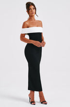 Daisy Midi Dress - Black/White