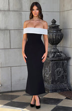 Daisy Midi Dress - Black/White