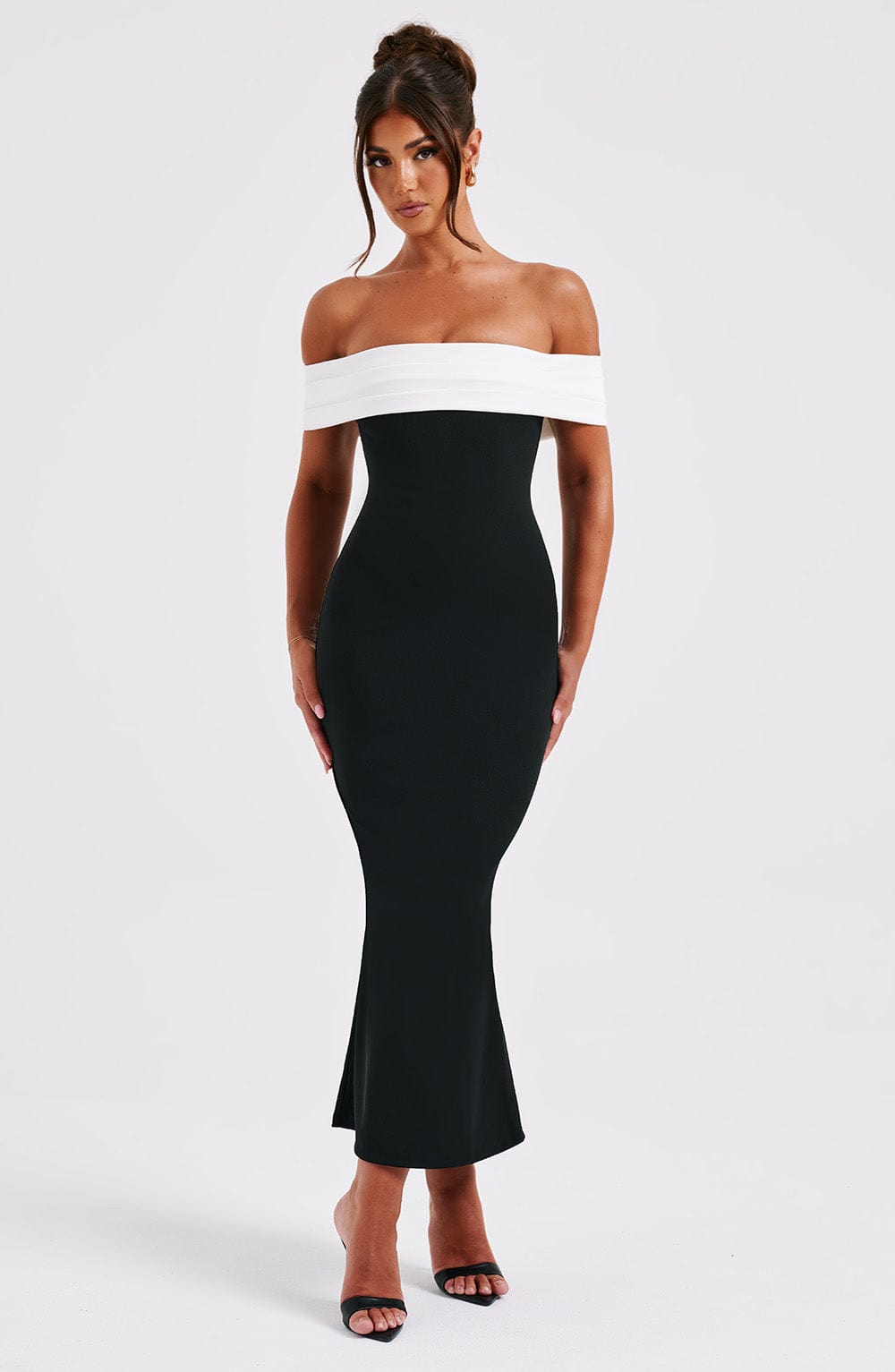 Daisy Midi Dress - Black/White