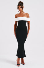Daisy Midi Dress - Black/White