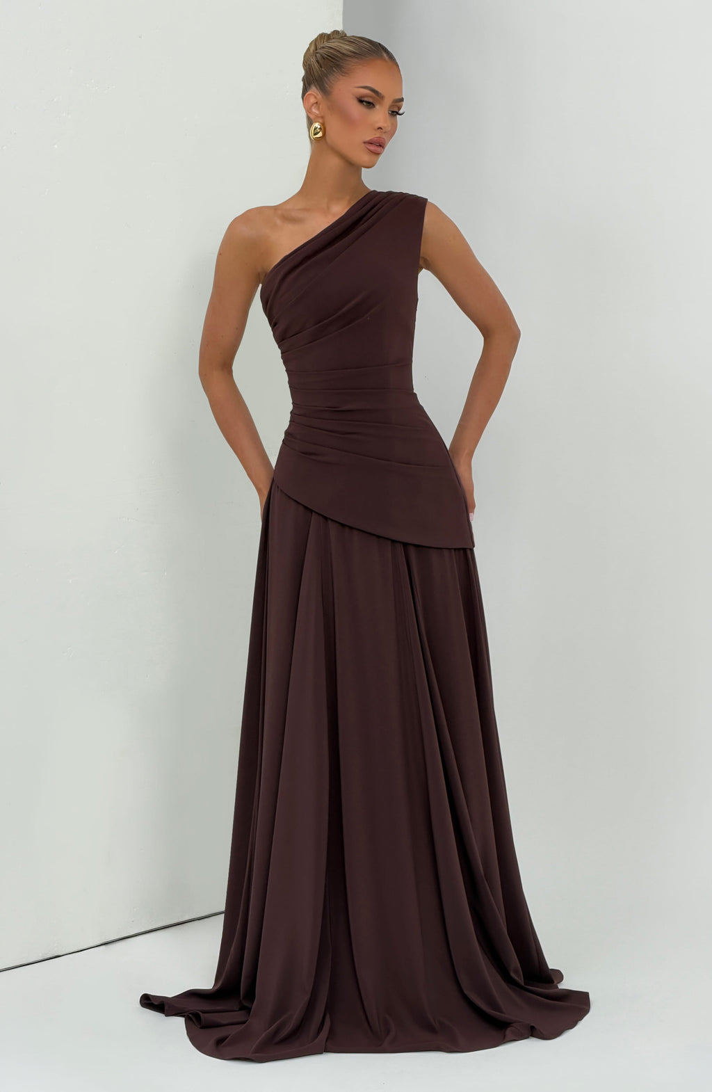 Natasha Maxi Dress - Plum Brown