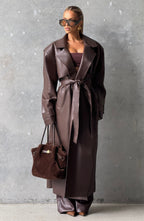 Amber Trench Coat - Plum Brown