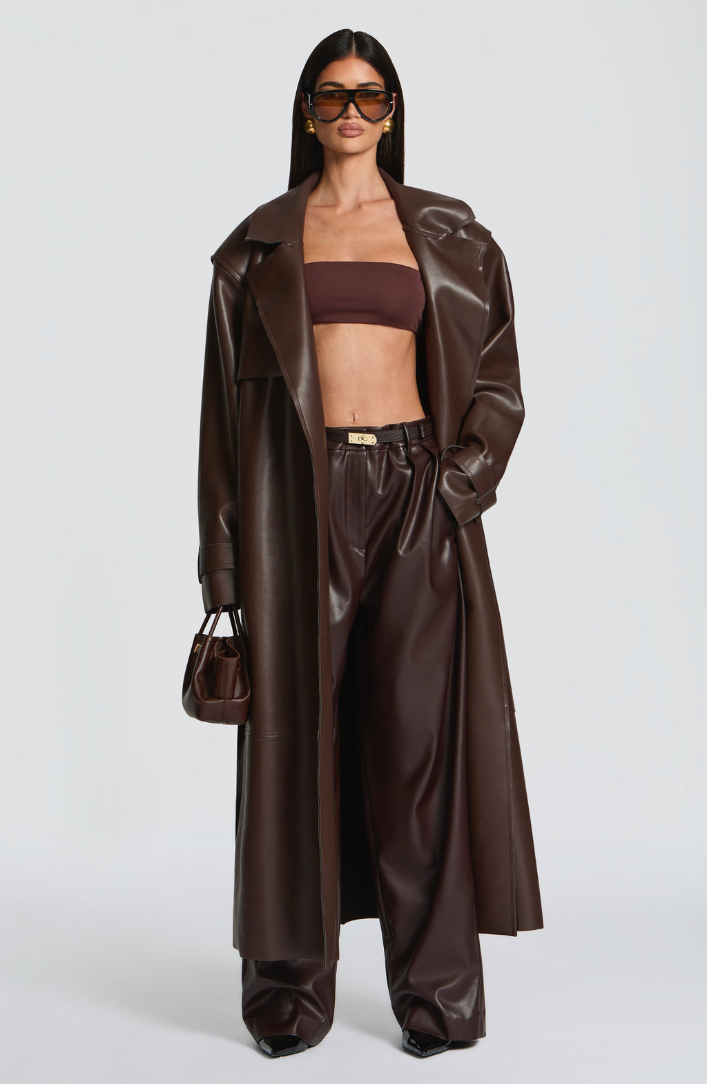 Amber Trench Coat - Plum Brown
