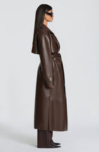 Amber Trench Coat - Plum Brown
