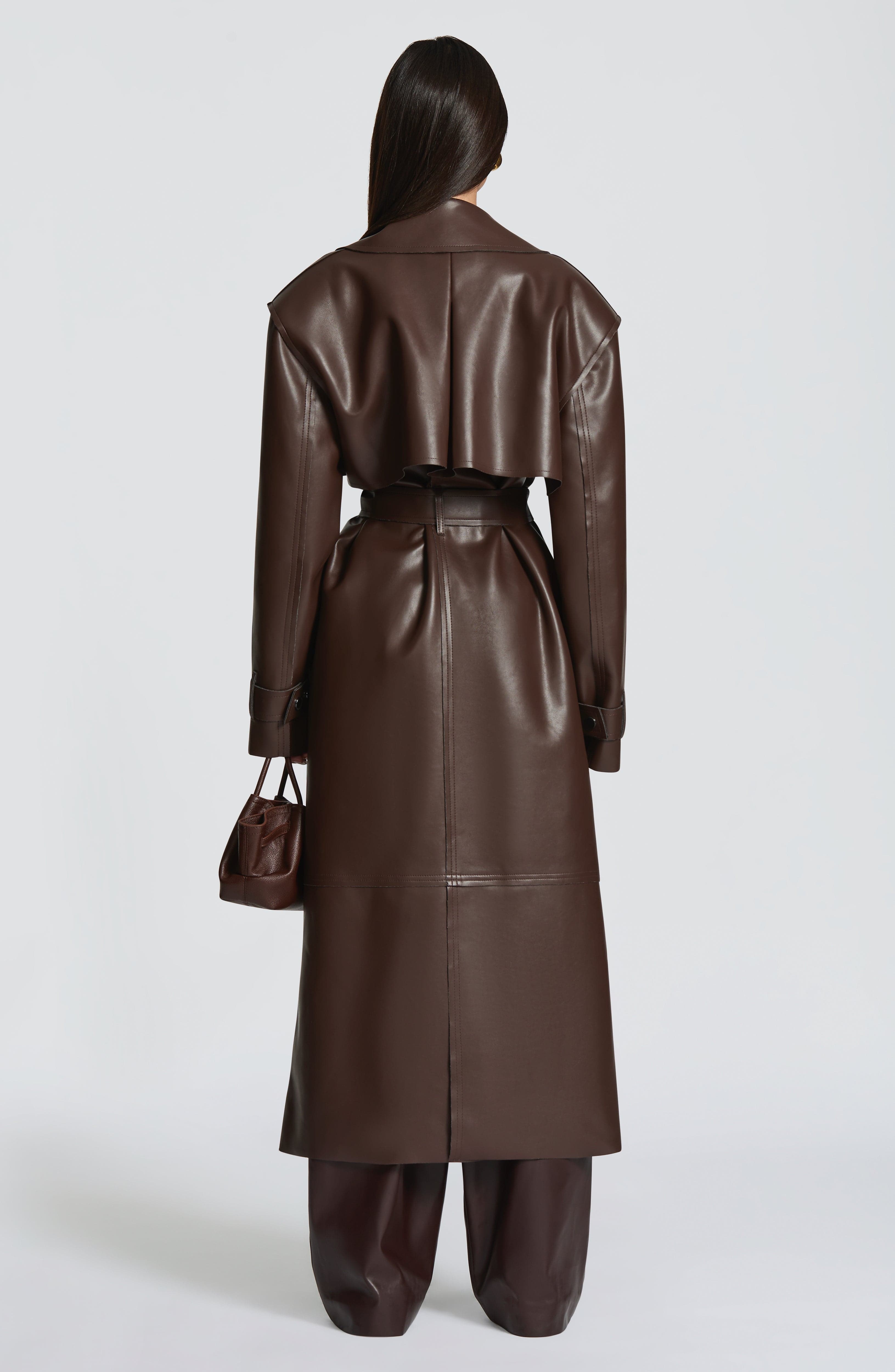 Amber Trench Coat - Plum Brown