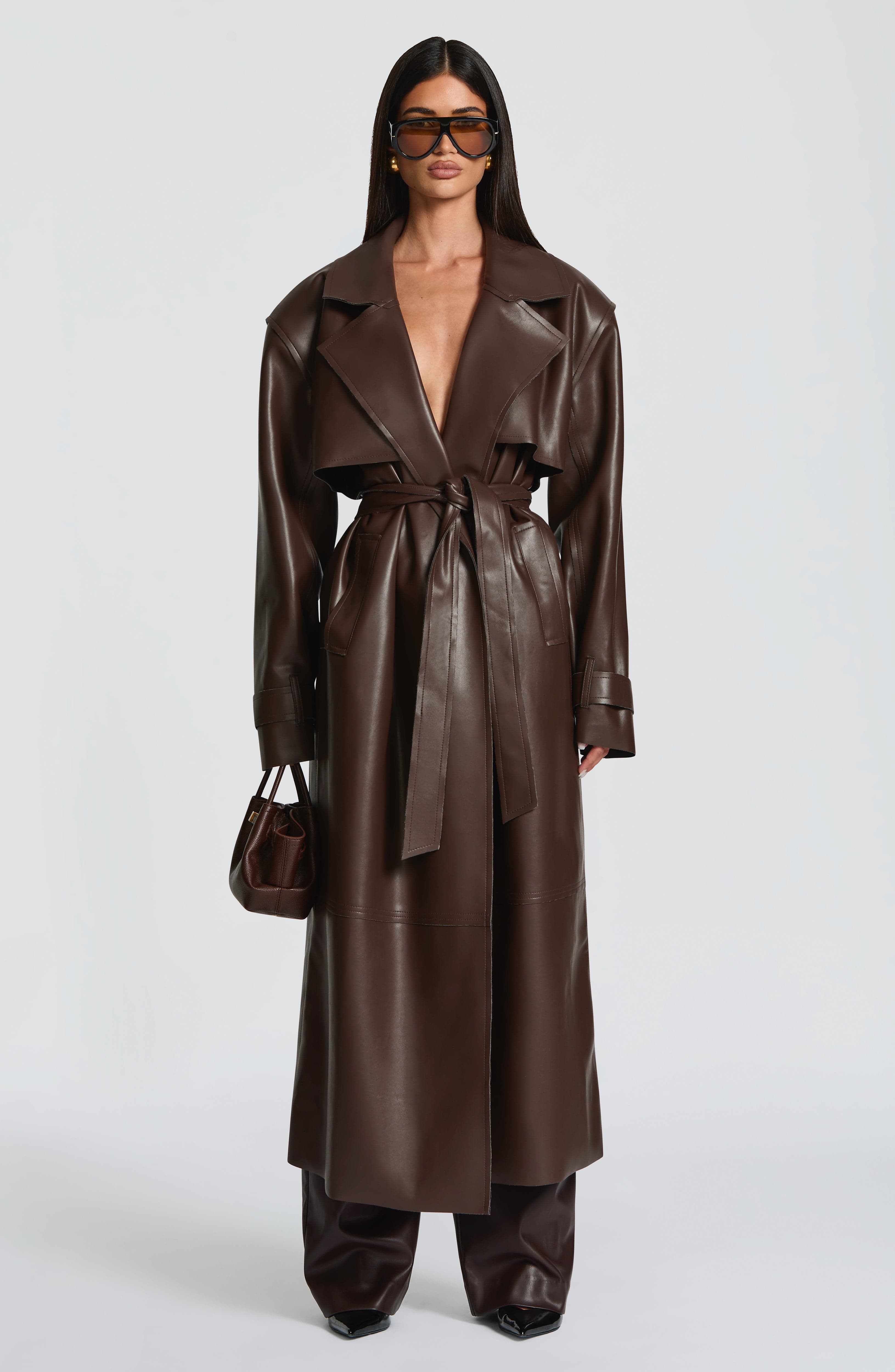 Amber Trench Coat - Plum Brown