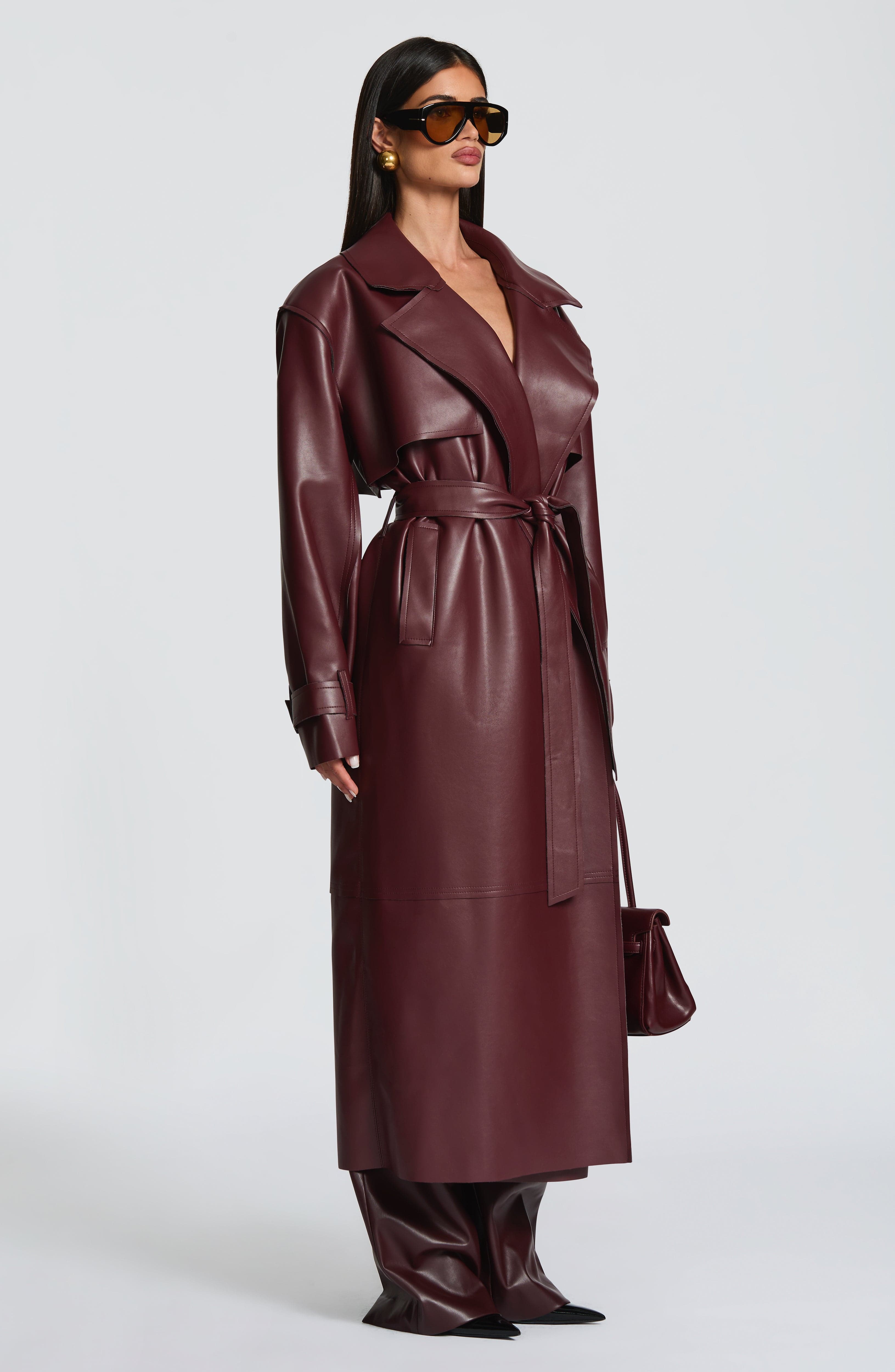 Amber Trench Coat - Plum