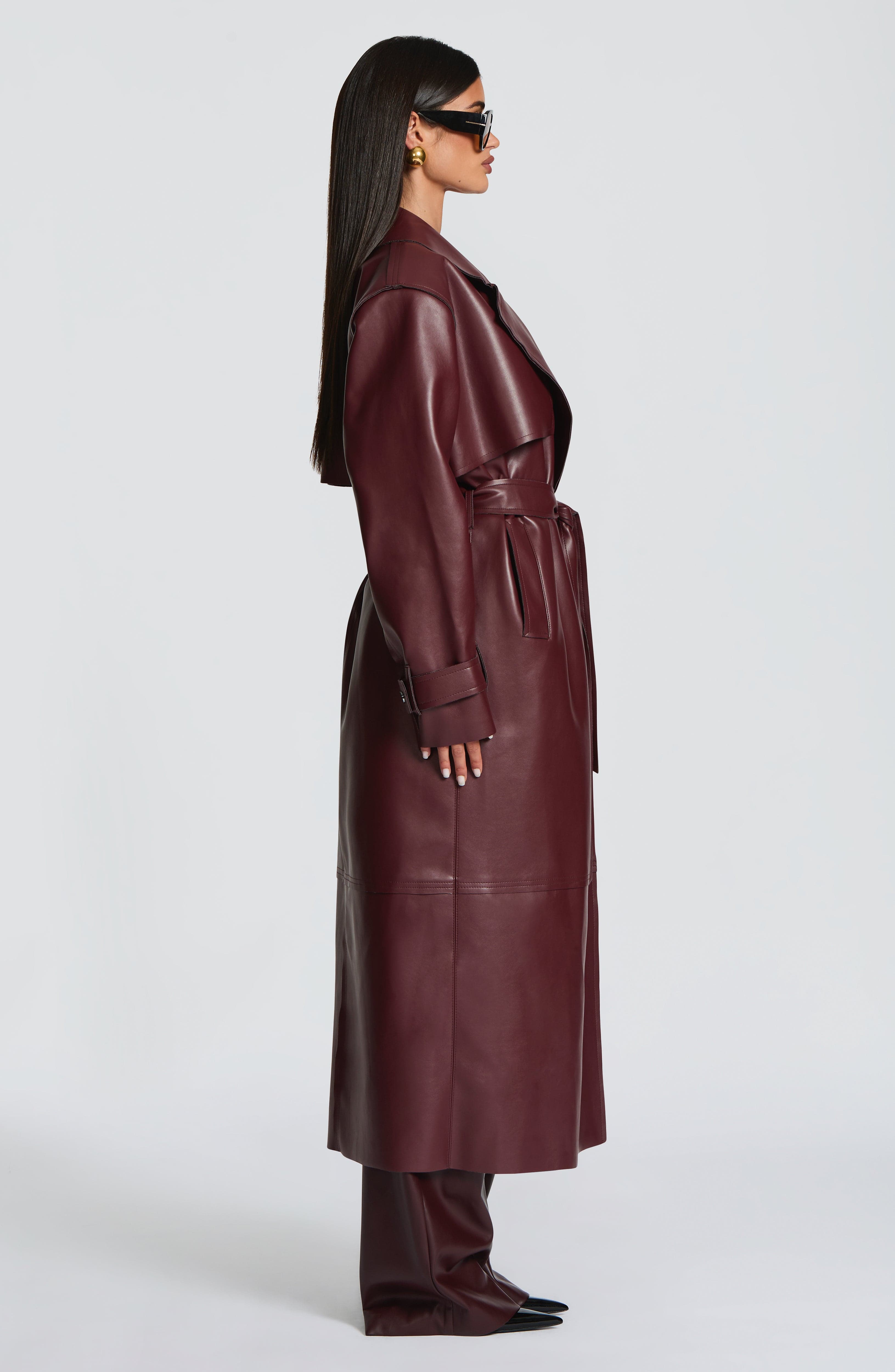 Amber Trench Coat - Plum