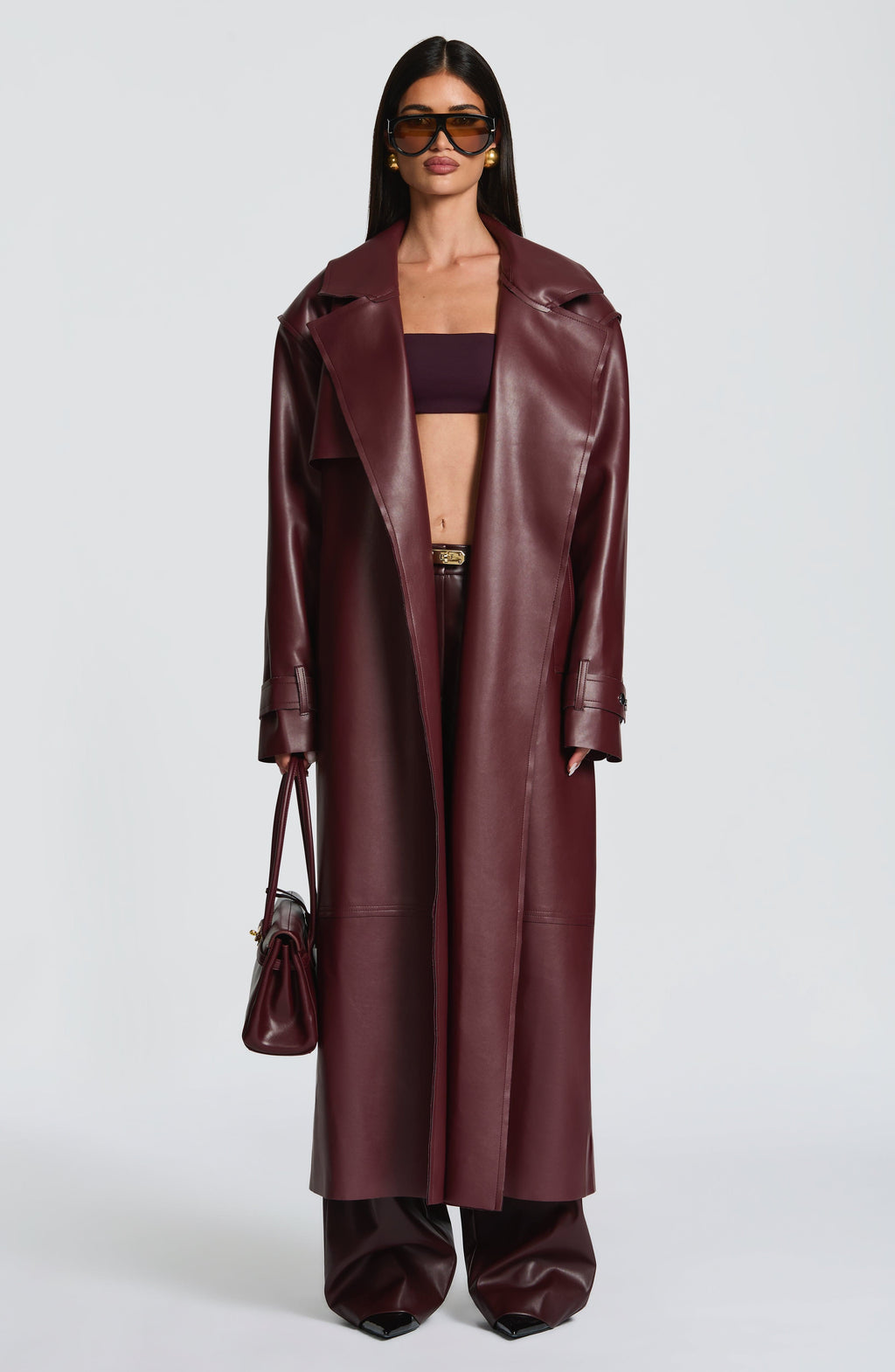 Amber Trench Coat - Plum