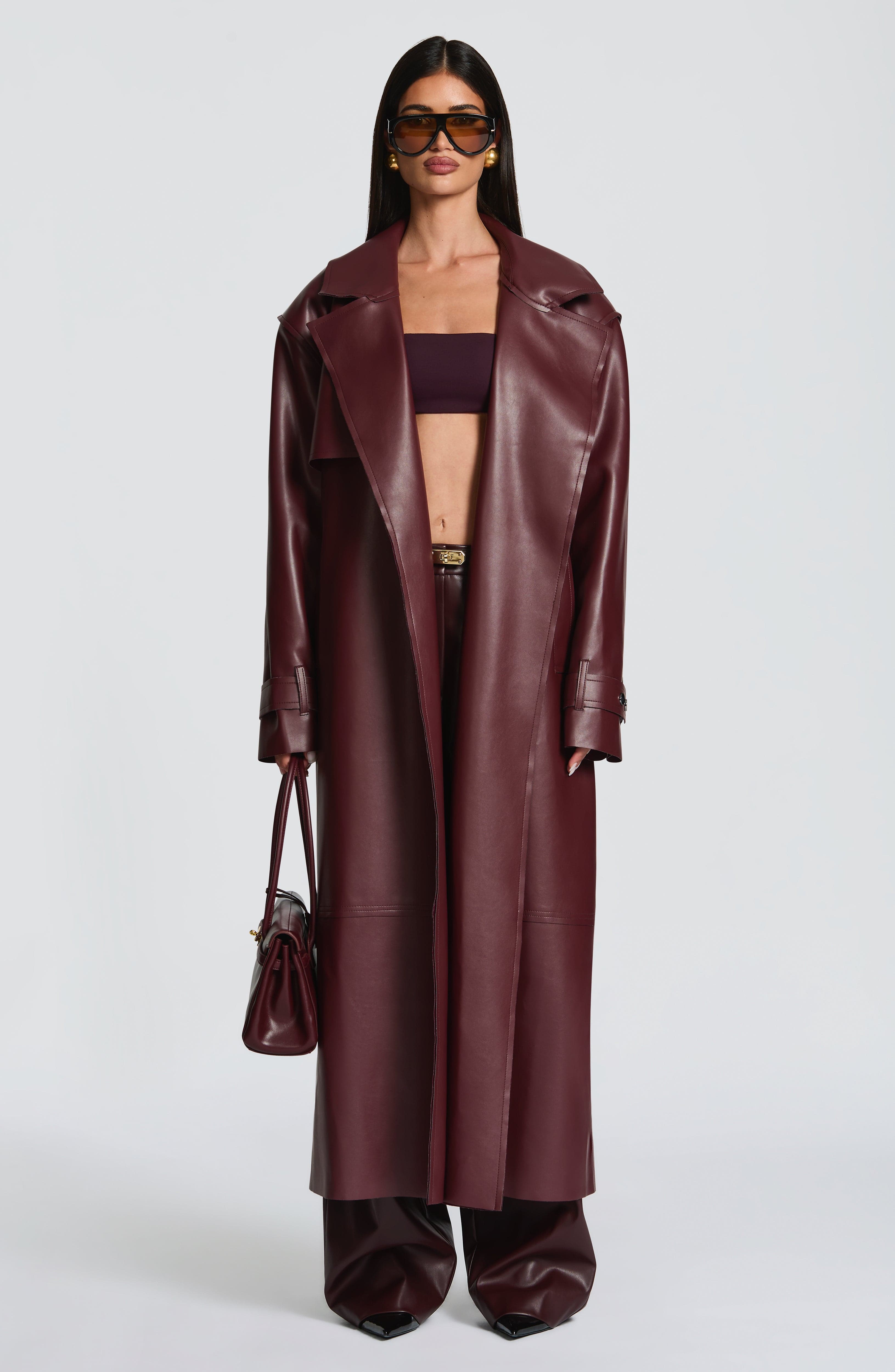 Amber Trench Coat - Plum