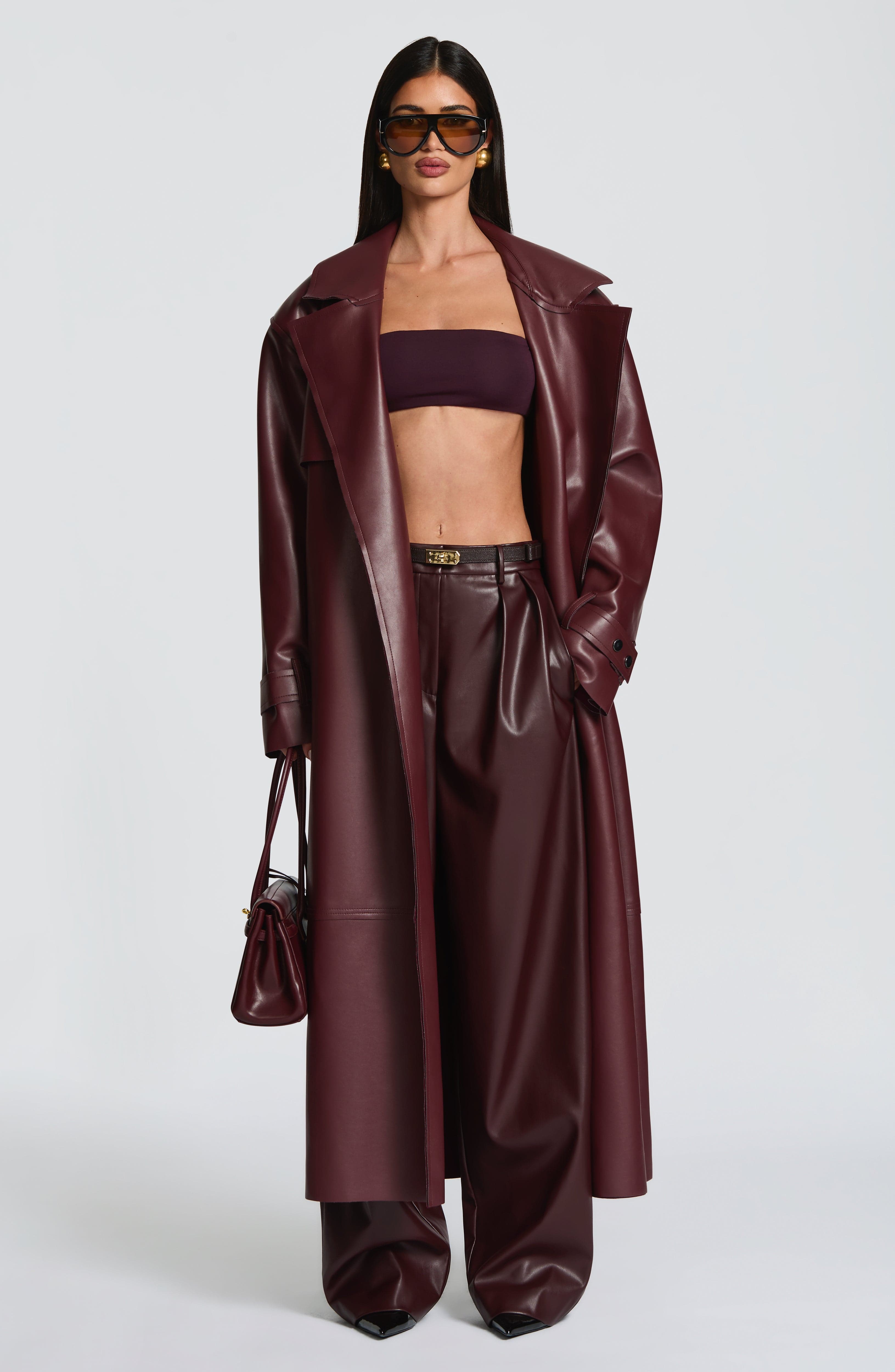 Amber Trench Coat - Plum