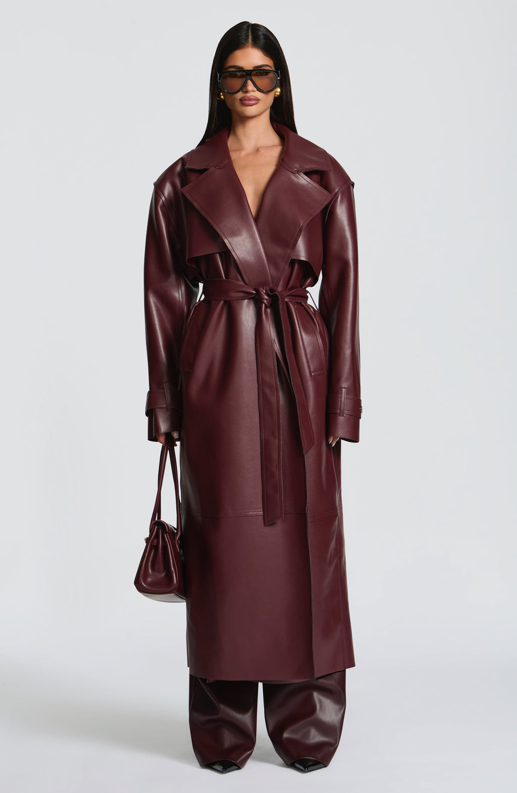 Amber Trench Coat - Plum