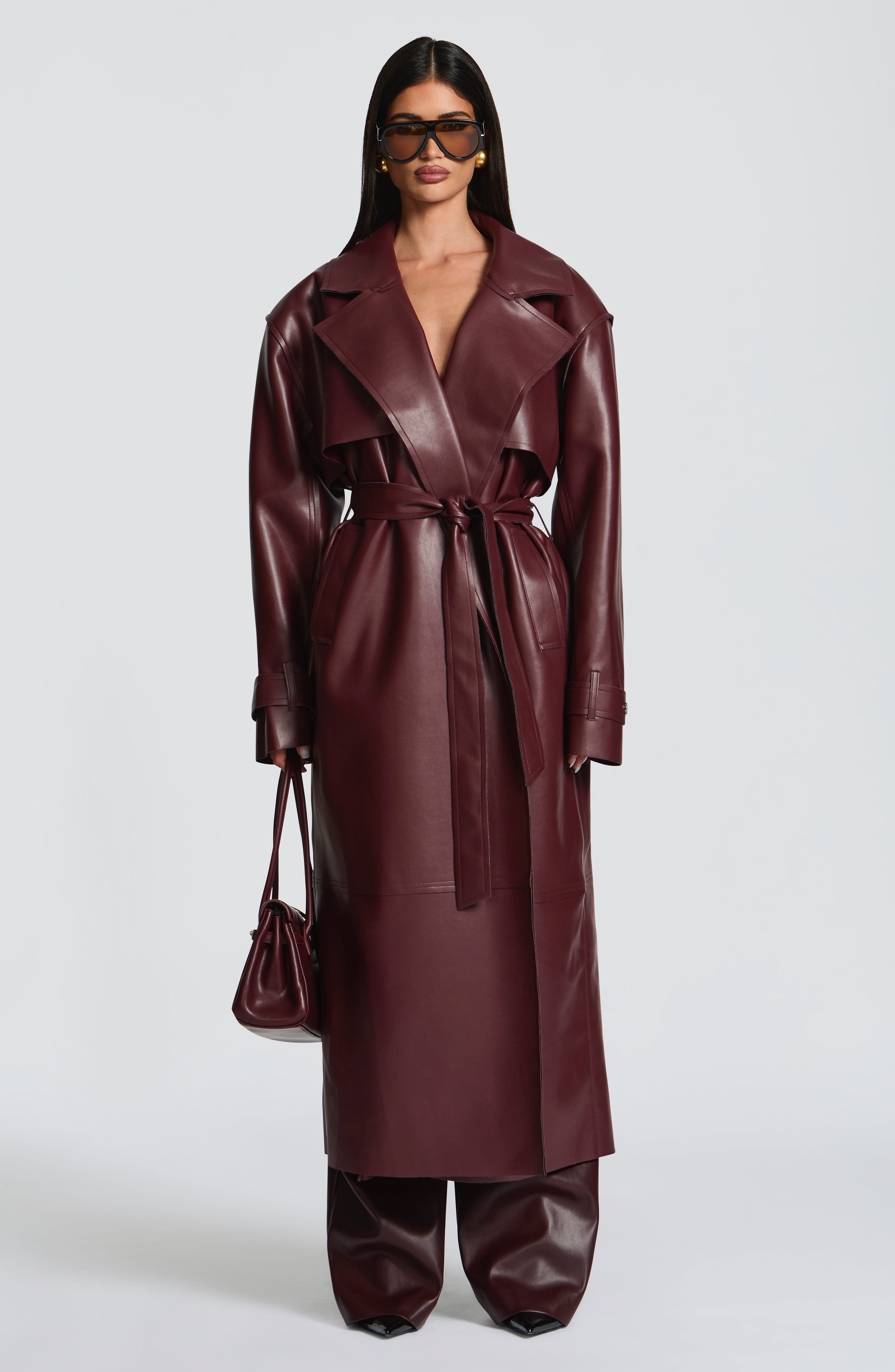 Amber Trench Coat - Plum