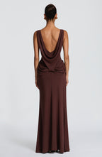 Phyllis Maxi Dress - Plum Brown