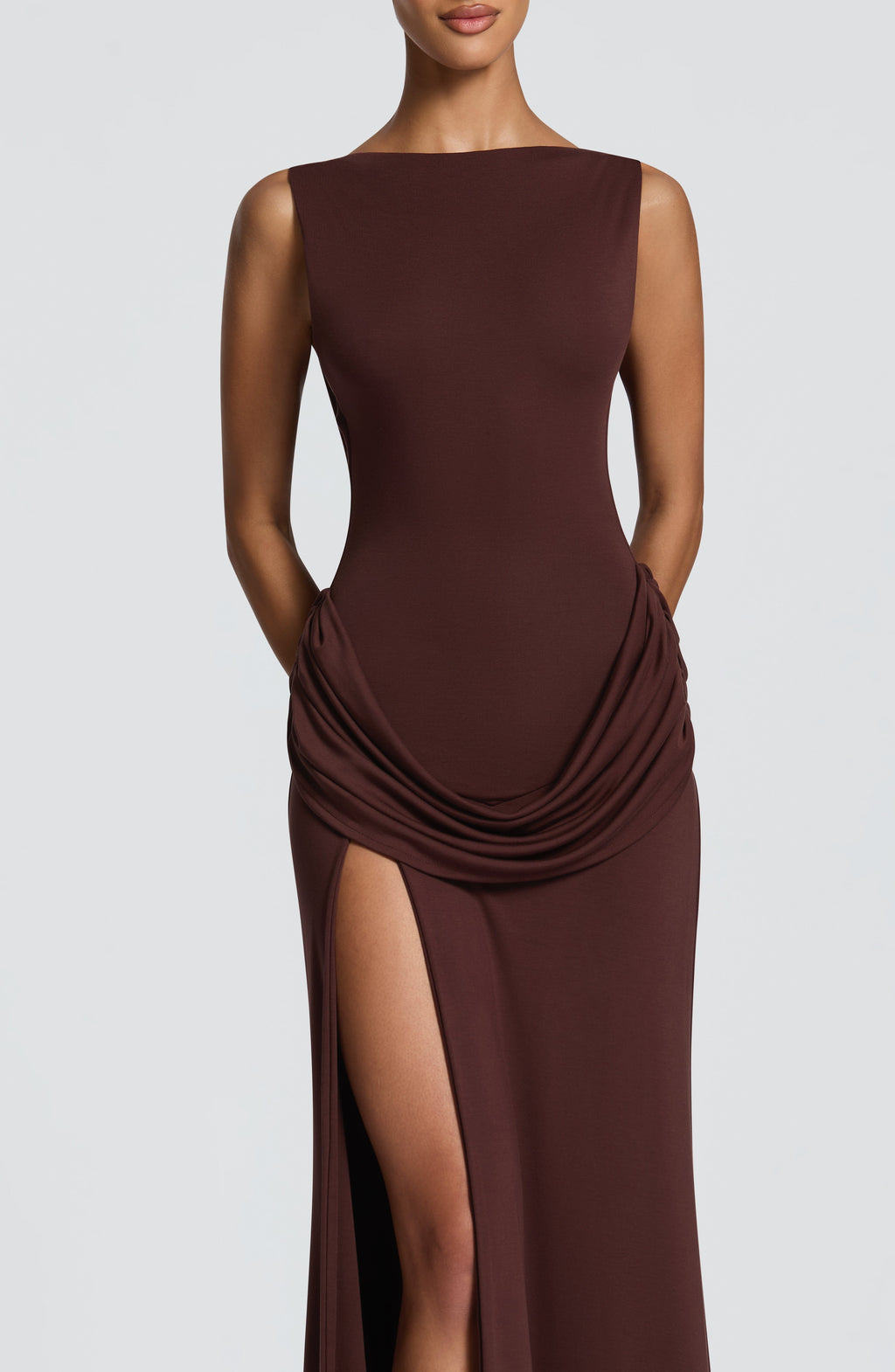 Phyllis Maxi Dress - Plum Brown