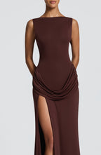 Phyllis Maxi Dress - Plum Brown