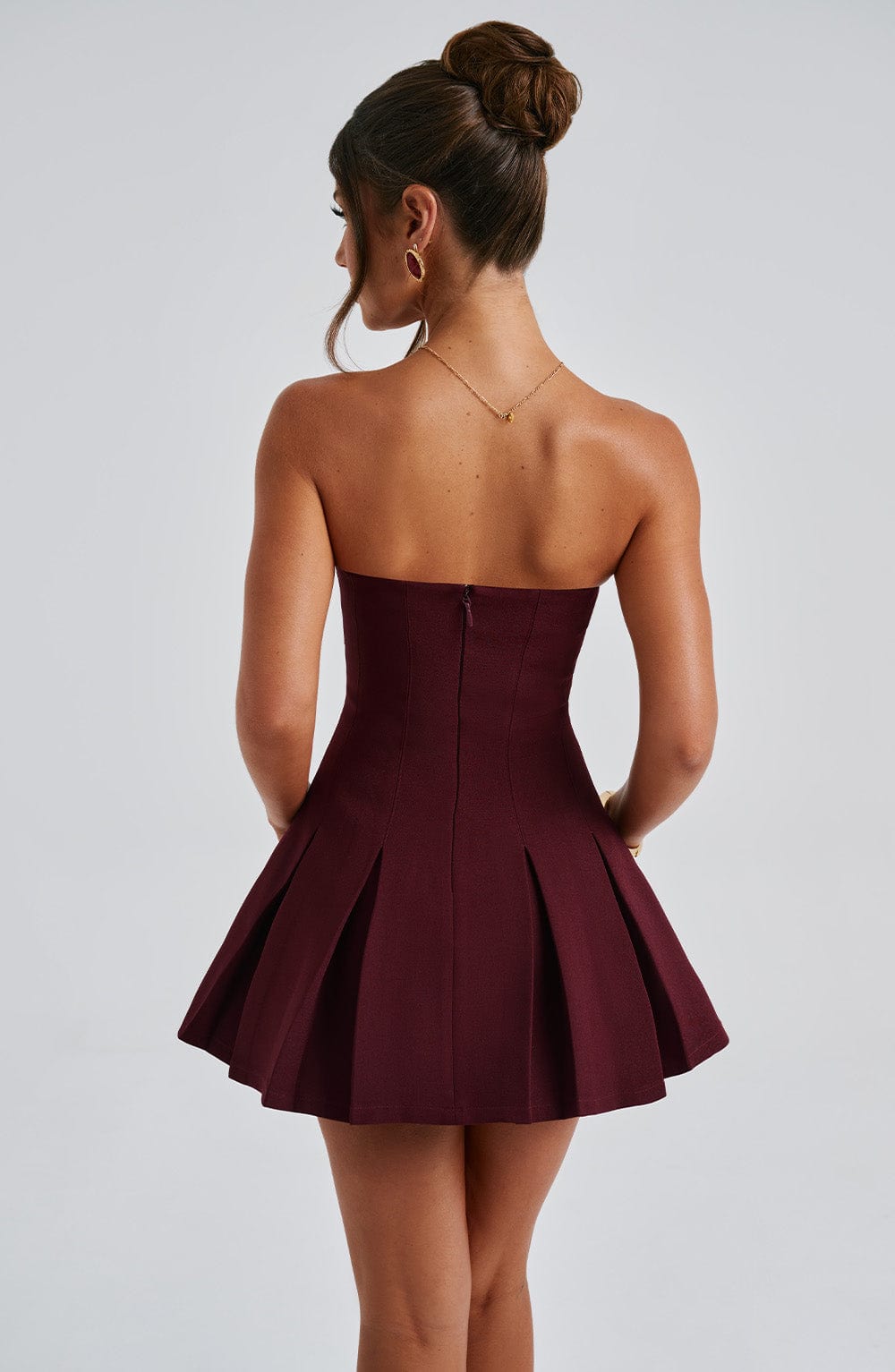 Emma Mini Dress - Cherry Lacquer