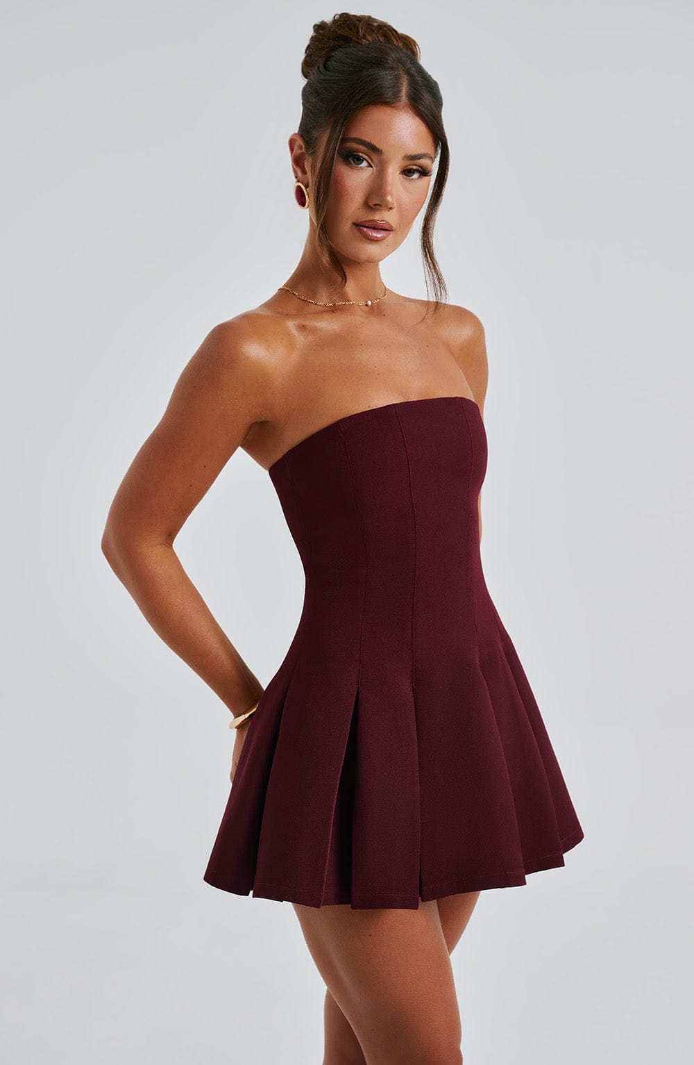 Emma Mini Dress - Cherry Lacquer